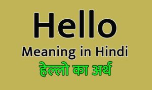 Hello Meaning in Hindi
