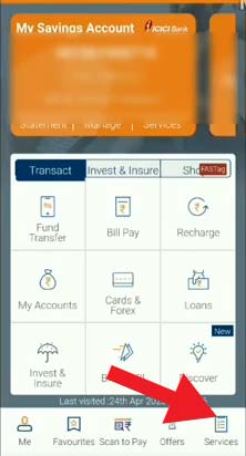 icici insta banking