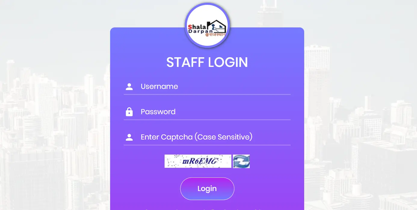 Shala Darpan Staff Login